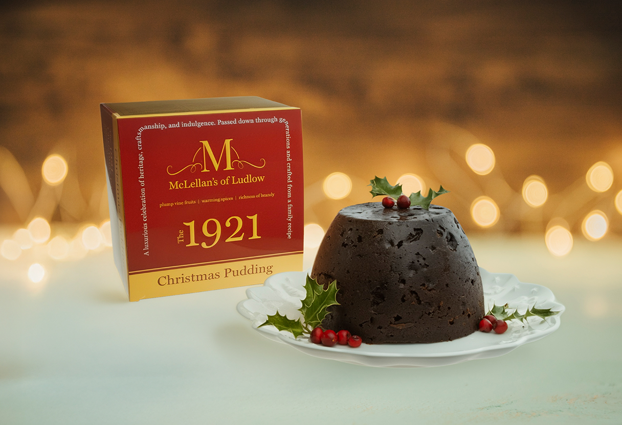 The 1921 - Christmas Pudding and Box - McLellans of Ludlow-large